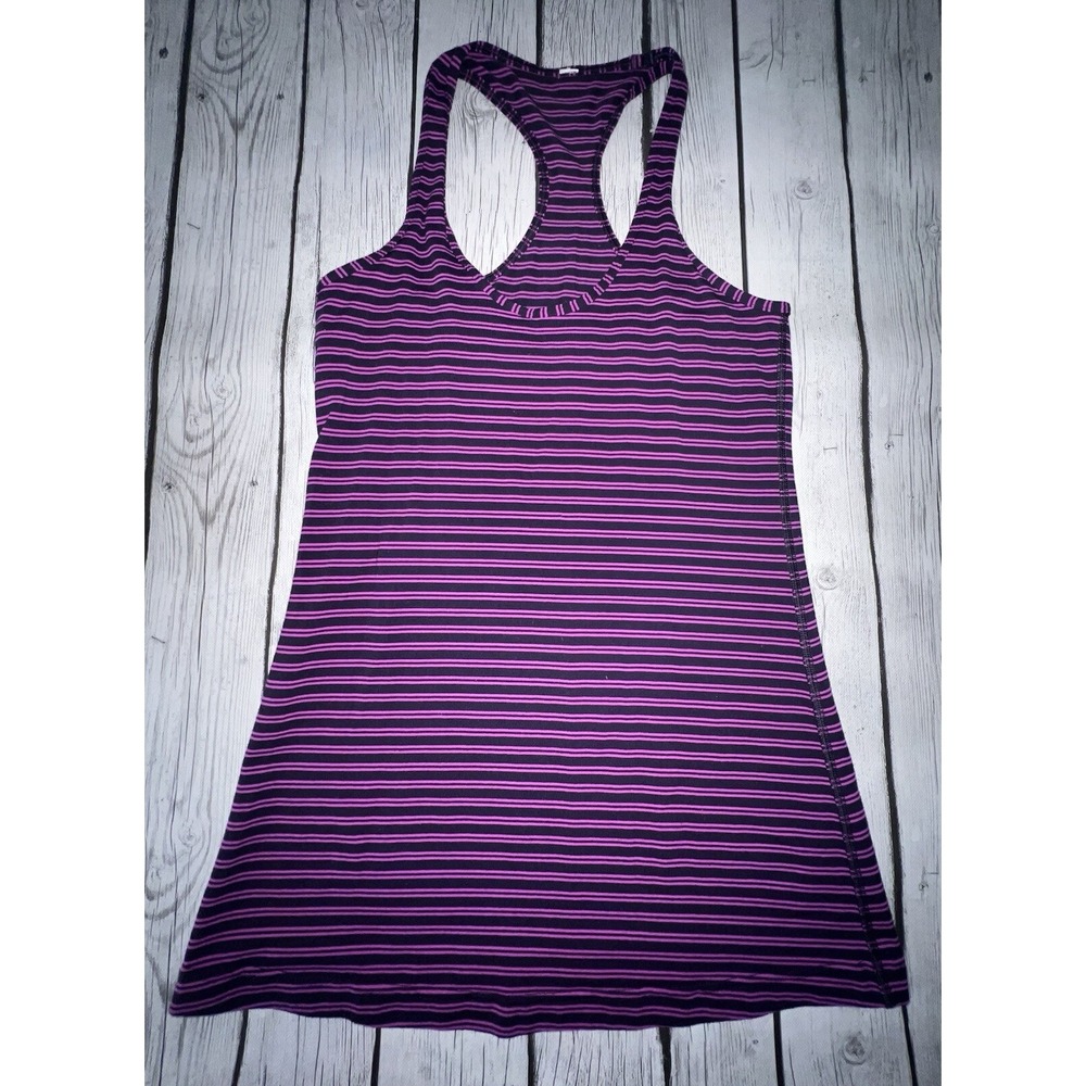 Lululemon Racerback Tank Top Striped Athletic Yoga Activewear Size S 4-6